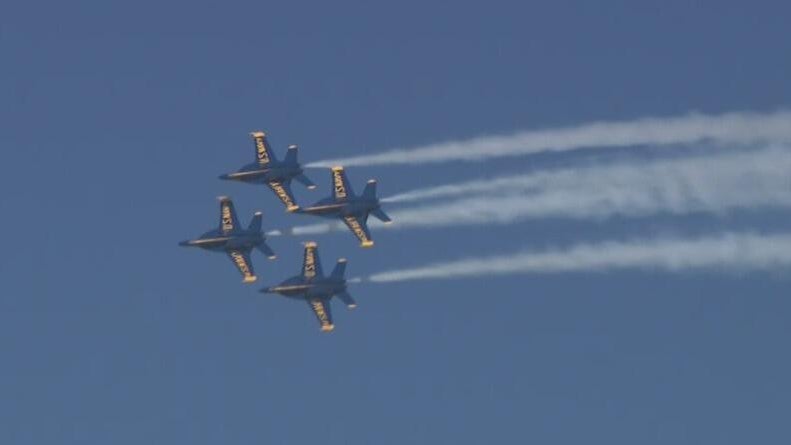 Blue Angels roar back over San Francisco after weather conditions threaten Fleet Week show — CBS Bay Area (KPIX), Woodside Arts news