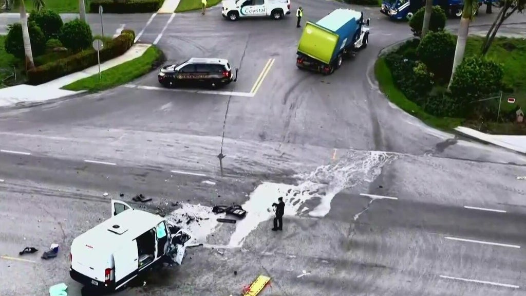 3 injured in violent Davie crash involving van, recycling truck, police say — CBS Miami, Woodside Health news