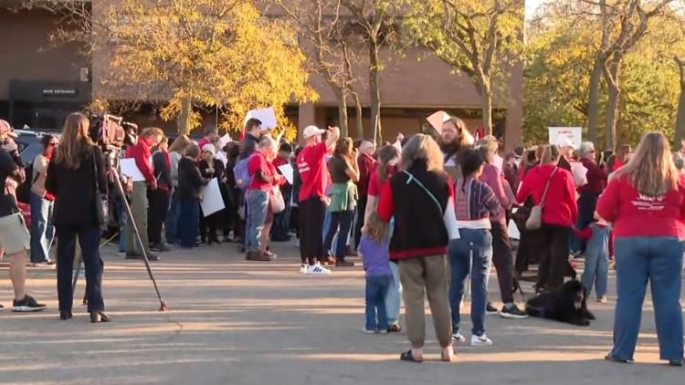 Protesters gather outside St. Paul school board meeting ahead of vote for mid-year cuts — KARE 11 Local, Woodside Schools news